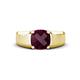 1 - Jude 2.00 ct Cushion Shape Rhodolite Garnet Solitaire Men Wedding Band (7 mm) 