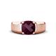 1 - Jude 2.00 ct Cushion Shape Rhodolite Garnet Solitaire Men Wedding Band (7 mm) 