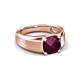 4 - Jude 2.00 ct Cushion Shape Rhodolite Garnet Solitaire Men Wedding Band (7 mm) 