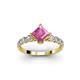 2 - Alicia 2.07 ctw Created Pink Sapphire and Lab Grown Diamond Engagement Ring 