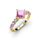 3 - Alicia 2.07 ctw Created Pink Sapphire and Lab Grown Diamond Engagement Ring 