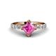 1 - Alicia 2.07 ctw Created Pink Sapphire and Lab Grown Diamond Engagement Ring 