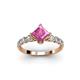 2 - Alicia 2.07 ctw Created Pink Sapphire and Lab Grown Diamond Engagement Ring 