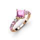 3 - Alicia 2.07 ctw Created Pink Sapphire and Lab Grown Diamond Engagement Ring 