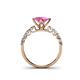 4 - Alicia 2.07 ctw Created Pink Sapphire and Lab Grown Diamond Engagement Ring 
