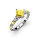 3 - Alicia 1.96 ctw Created Yellow Sapphire and Lab Grown Diamond Engagement Ring 