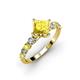 3 - Alicia 1.96 ctw Created Yellow Sapphire and Lab Grown Diamond Engagement Ring 