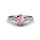 1 - Alicia 1.62 ctw Pink Tourmaline and Lab Grown Diamond Engagement Ring 