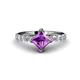 1 - Alicia 1.52 ctw Amethyst and Lab Grown Diamond Engagement Ring 