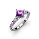 3 - Alicia 1.52 ctw Amethyst and Lab Grown Diamond Engagement Ring 