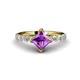 1 - Alicia 1.52 ctw Amethyst and Lab Grown Diamond Engagement Ring 