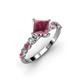 3 - Alicia 1.77 ctw Rhodolite Garnet and Lab Grown Diamond Engagement Ring 