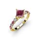 3 - Alicia 1.77 ctw Rhodolite Garnet and Lab Grown Diamond Engagement Ring 