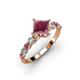 3 - Alicia 1.77 ctw Rhodolite Garnet and Lab Grown Diamond Engagement Ring 