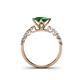 4 - Alicia 1.49 ctw Created Emerald and Lab Grown Diamond Engagement Ring 