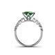 4 - Alicia 1.49 ctw Created Emerald and Lab Grown Diamond Engagement Ring 