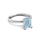 3 - Solina 2.14 ctw Emerald Shape Aquamarine accented Lab Grown Diamond Hidden Halo Engagement Ring 