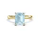 1 - Solina 2.14 ctw Emerald Shape Aquamarine accented Lab Grown Diamond Hidden Halo Engagement Ring 