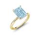 4 - Solina 2.14 ctw Emerald Shape Aquamarine accented Lab Grown Diamond Hidden Halo Engagement Ring 