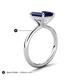 5 - Solina 2.64 ctw Emerald Shape Created Blue Sapphire accented Lab Grown Diamond Hidden Halo Engagement Ring 