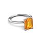 3 - Solina 2.14 ctw Emerald Shape Citrine accented Lab Grown Diamond Hidden Halo Engagement Ring 