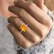 2 - Solina 2.14 ctw Emerald Shape Citrine accented Lab Grown Diamond Hidden Halo Engagement Ring 