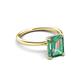 3 - Solina 3.10 ctw Emerald Shape Created Alexandrite accented Lab Grown Diamond Hidden Halo Engagement Ring 