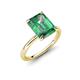 4 - Solina 3.10 ctw Emerald Shape Created Alexandrite accented Lab Grown Diamond Hidden Halo Engagement Ring 