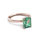 3 - Solina 3.10 ctw Emerald Shape Created Alexandrite accented Lab Grown Diamond Hidden Halo Engagement Ring 