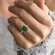 2 - Solina 2.14 ctw Emerald Shape Created Emerald accented Lab Grown Diamond Hidden Halo Engagement Ring 