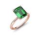4 - Solina 2.14 ctw Emerald Shape Created Emerald accented Lab Grown Diamond Hidden Halo Engagement Ring 