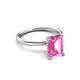 3 - Solina 3.14 ctw Emerald Shape Created Pink Sapphire accented Lab Grown Diamond Hidden Halo Engagement Ring 