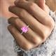 2 - Solina 2.64 ctw Emerald Shape Pink Sapphire accented Lab Grown Diamond Hidden Halo Engagement Ring 
