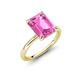 4 - Solina 2.64 ctw Emerald Shape Pink Sapphire accented Lab Grown Diamond Hidden Halo Engagement Ring 