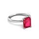3 - Solina 2.39 ctw Emerald Shape Ruby accented Lab Grown Diamond Hidden Halo Engagement Ring 