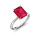4 - Solina 2.39 ctw Emerald Shape Ruby accented Lab Grown Diamond Hidden Halo Engagement Ring 