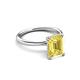 3 - Solina 3.14 ctw Emerald Shape Created Yellow Sapphire accented Lab Grown Diamond Hidden Halo Engagement Ring 