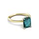 3 - Solina 3.14 ctw Emerald Shape London Blue Topaz accented Lab Grown Diamond Hidden Halo Engagement Ring 
