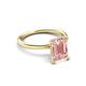 3 - Solina 2.39 ctw Emerald Shape Morganite accented Lab Grown Diamond Hidden Halo Engagement Ring 