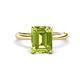 1 - Solina 2.59 ctw Emerald Shape Peridot accented Lab Grown Diamond Hidden Halo Engagement Ring 