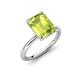 4 - Solina 2.59 ctw Emerald Shape Peridot accented Lab Grown Diamond Hidden Halo Engagement Ring 