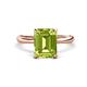 1 - Solina 2.59 ctw Emerald Shape Peridot accented Lab Grown Diamond Hidden Halo Engagement Ring 