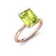 4 - Solina 2.59 ctw Emerald Shape Peridot accented Lab Grown Diamond Hidden Halo Engagement Ring 