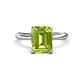 1 - Solina 2.59 ctw Emerald Shape Peridot accented Lab Grown Diamond Hidden Halo Engagement Ring 