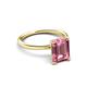 3 - Solina 2.99 ctw Emerald Shape Pink Tourmaline accented Lab Grown Diamond Hidden Halo Engagement Ring 