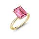4 - Solina 2.99 ctw Emerald Shape Pink Tourmaline accented Lab Grown Diamond Hidden Halo Engagement Ring 