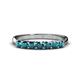 1 - Reina 3.00 mm London Blue Topaz 7 Stone Wedding Band 