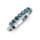 3 - Reina 3.00 mm London Blue Topaz 7 Stone Wedding Band 