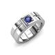 3 - Marcus 0.20 ct Iolite Solitaire Men Wedding Band (6 mm) 