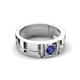 4 - Marcus 0.20 ct Iolite Solitaire Men Wedding Band (6 mm) 
